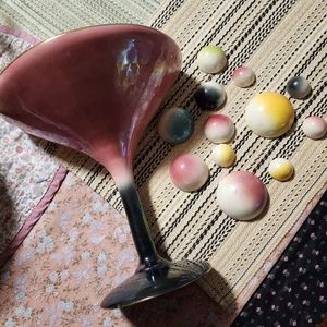 Vintage rare ceramicraft champagne glass and 12 bubbles